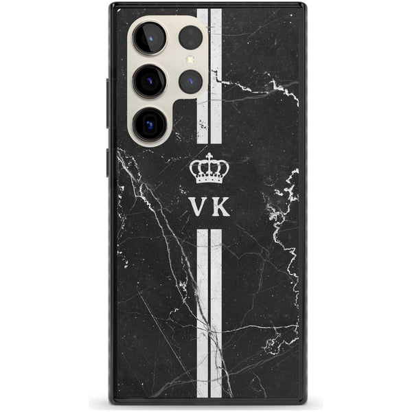 Personalised Black Marble Stripe Initials