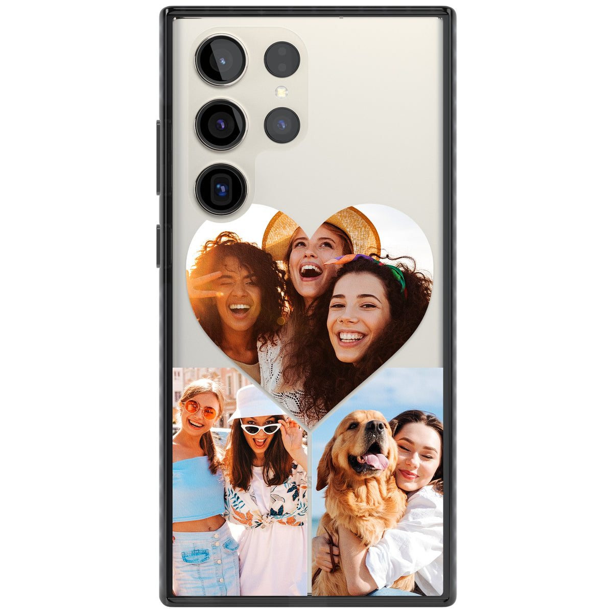 Personalised Heart Photo Samsung S22 Ultra / Samsung S23 Ultra / Samsung S24 Ultra Impact Black Phone Case front