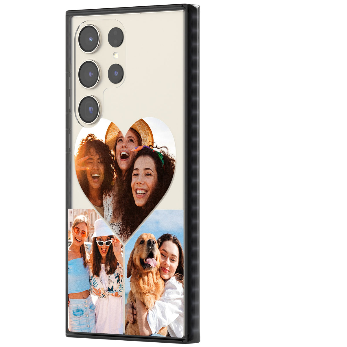 Personalised Heart Photo Samsung S22 Ultra / Samsung S23 Ultra / Samsung S24 Ultra Impact Black Phone Case side
