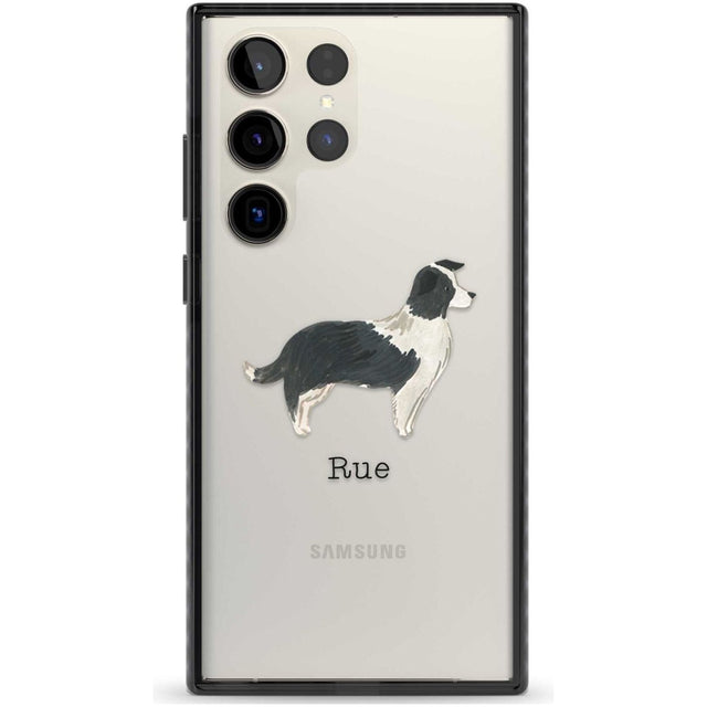 Personalised Border Collie Custom Phone Case Samsung S22 Ultra / Black Impact Case,Samsung S23 Ultra / Black Impact Case Blanc Space