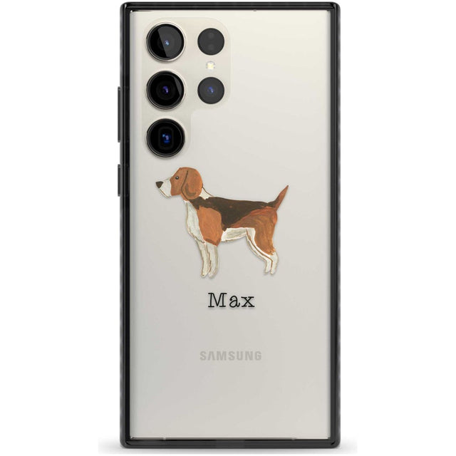 Personalised Hand Painted Beagle Custom Phone Case Samsung S22 Ultra / Black Impact Case,Samsung S23 Ultra / Black Impact Case Blanc Space
