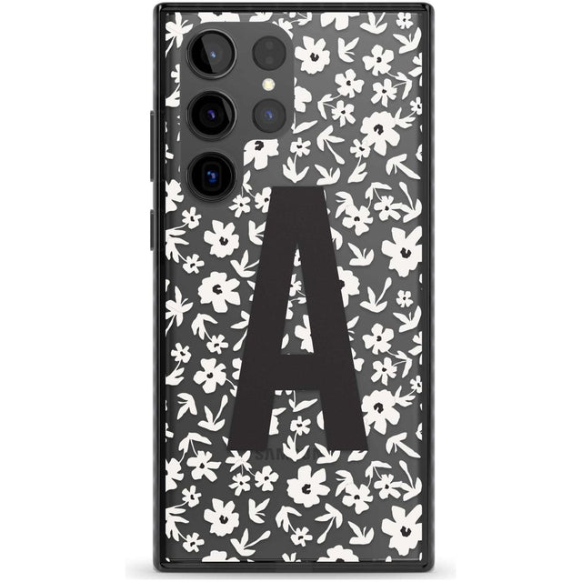 Personalised Floral Pattern Personalised Custom Phone Case Samsung S22 Ultra / Black Impact Case,Samsung S23 Ultra / Black Impact Case Blanc Space