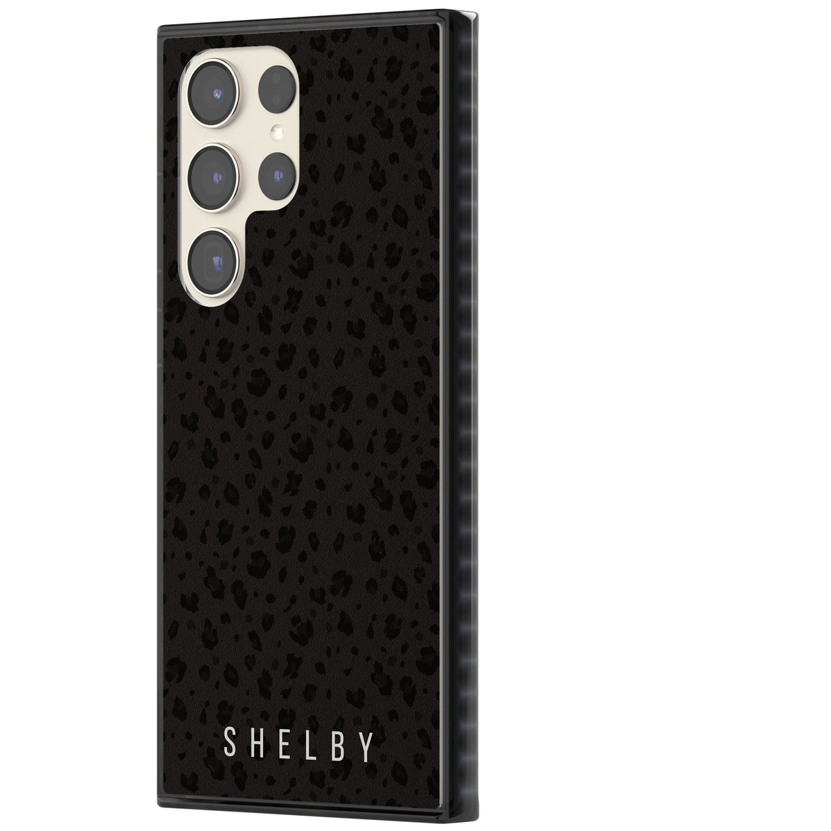 Personalised Dark Leopard Samsung S22 Ultra / Samsung S23 Ultra / Samsung S24 Ultra Impact Black Phone Case side