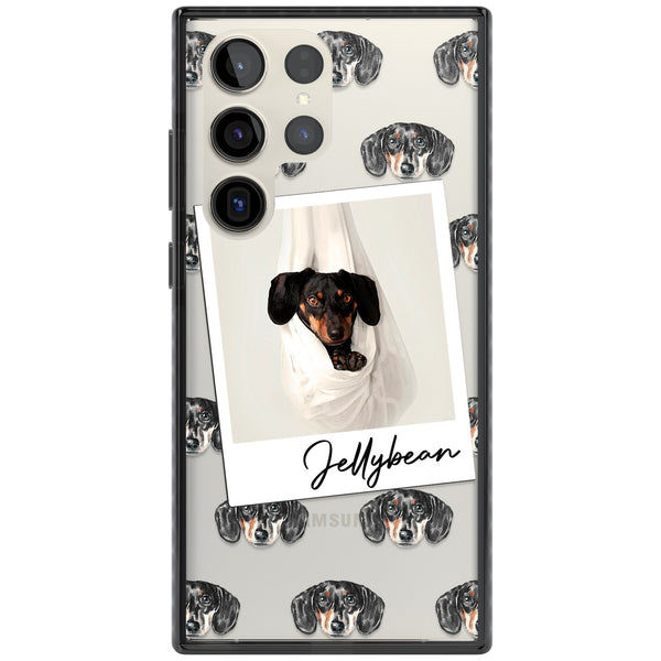 Personalised Black Dachshund Instant Camera Photo