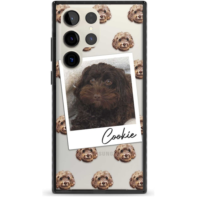 Personalised Cockapoo, Brown - Dog Photo Custom Phone Case Samsung S22 Ultra / Black Impact Case,Samsung S23 Ultra / Black Impact Case Blanc Space