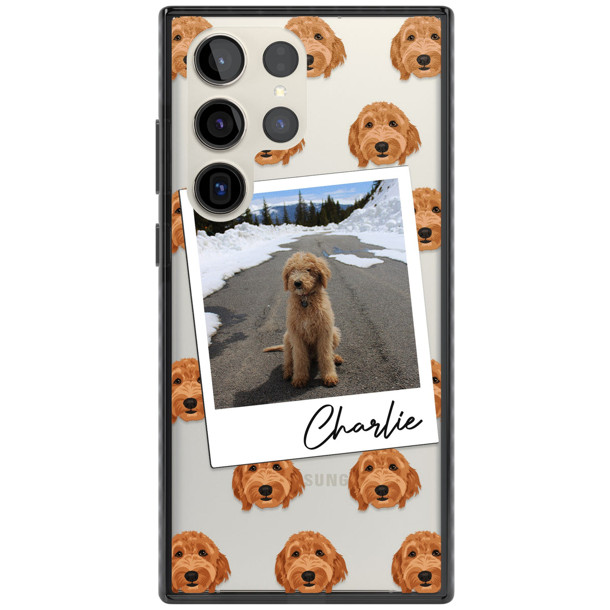 Personalised Golden Doodle Dog Photo Samsung S22 Ultra / Samsung S23 Ultra / Samsung S24 Ultra Impact Black Phone Case front