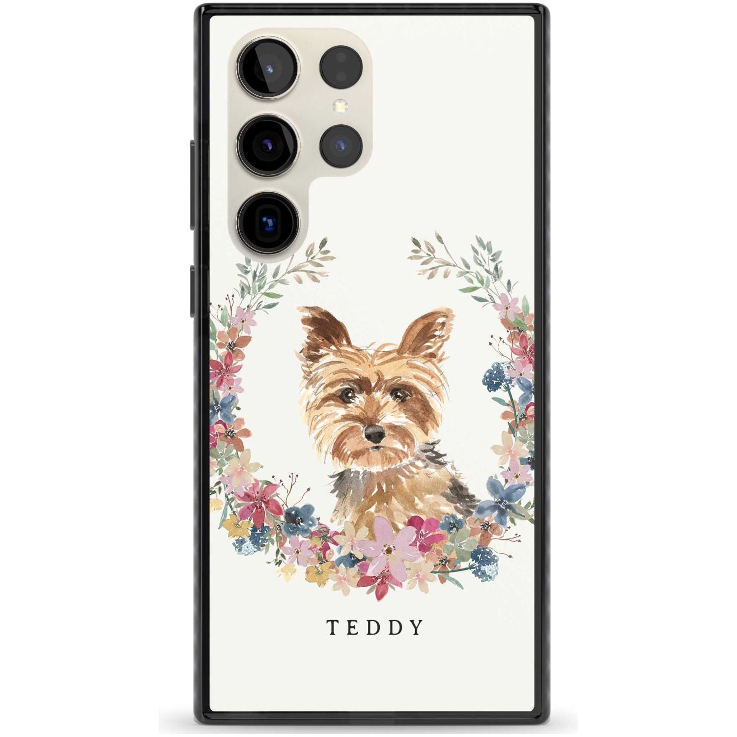 Personalised Yorkshire Terrier Floral Portrait