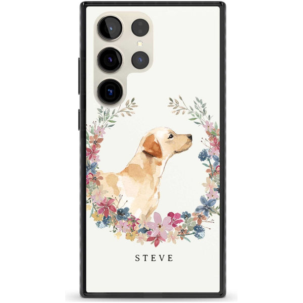 Personalised Yellow Labrador Floral Portrait