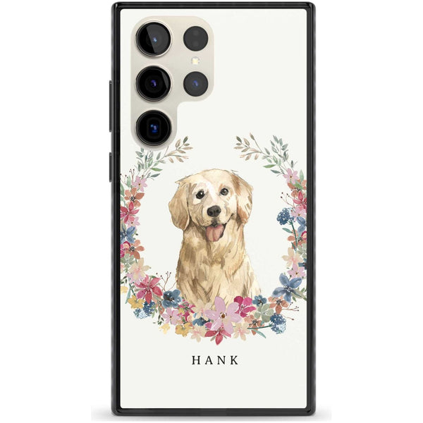 Personalised Golden Retriever Floral Portrait