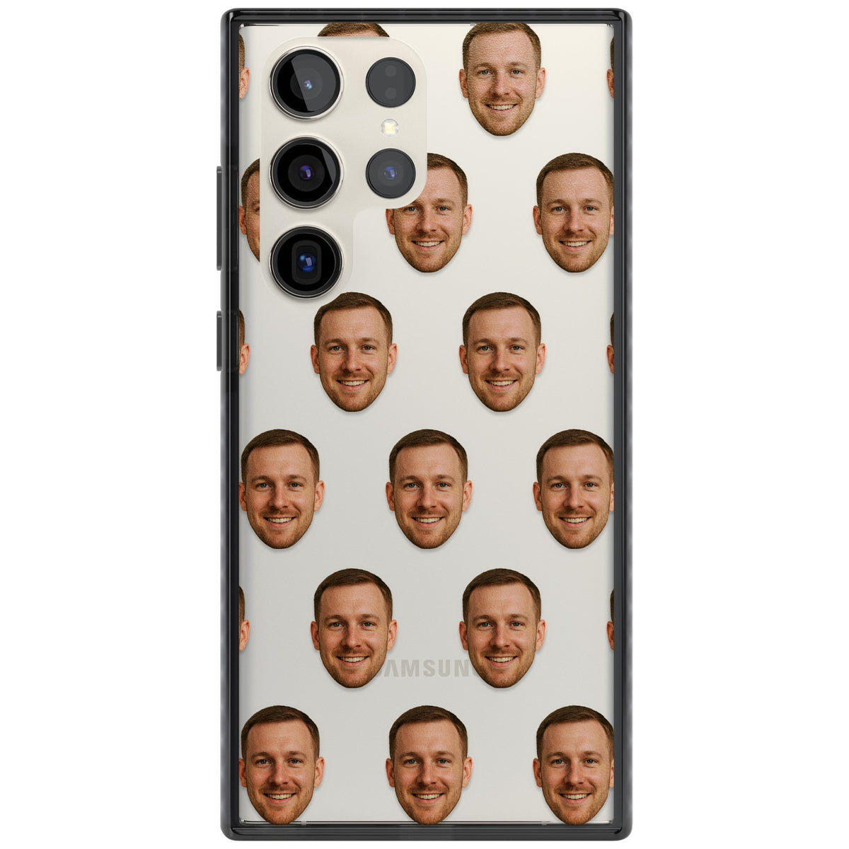Face Pattern Samsung S22 Ultra / Samsung S23 Ultra / Samsung S24 Ultra Impact Black Phone Case front