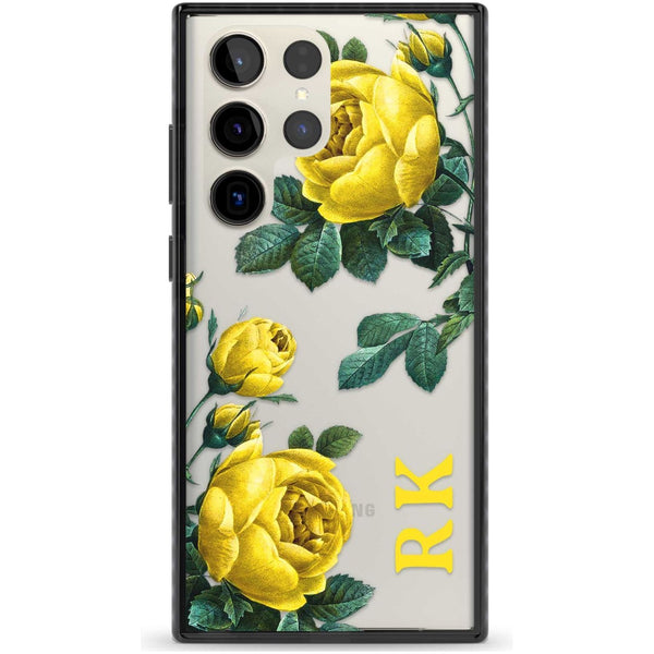 Personalised Vintage Floral Yellow Roses