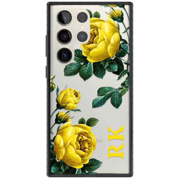Personalised Vintage Floral Yellow Roses