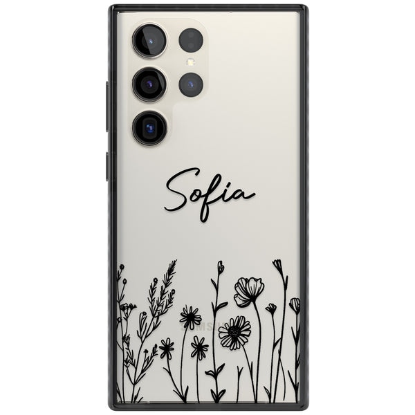 Personalised Black Wildflowers