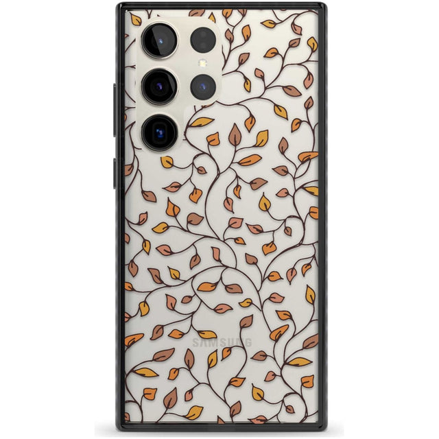 Personalised Autumn Leaves Pattern Custom Phone Case Samsung S22 Ultra / Black Impact Case,Samsung S23 Ultra / Black Impact Case Blanc Space