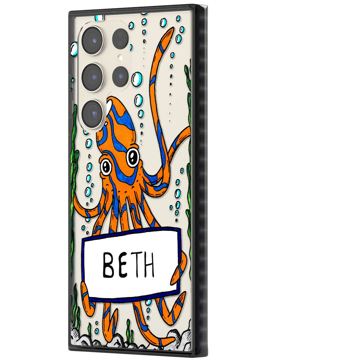 Personalised Octo Samsung S22 Ultra / Samsung S23 Ultra / Samsung S24 Ultra Impact Black Phone Case side