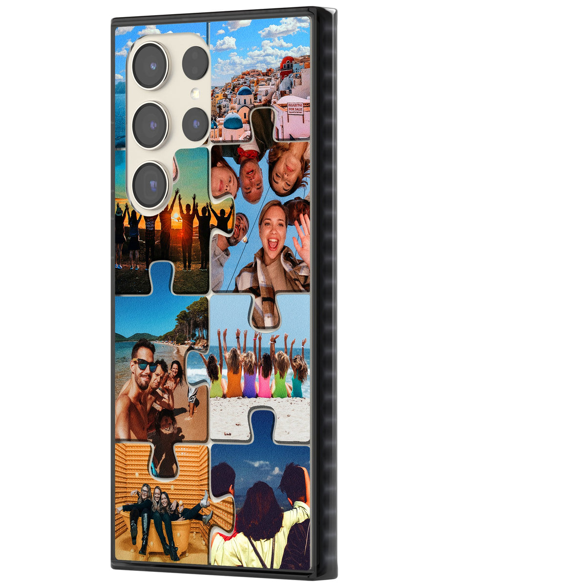 Personalised Jigsaw Photo Grid Samsung S22 Ultra / Samsung S23 Ultra / Samsung S24 Ultra Impact Black Phone Case side