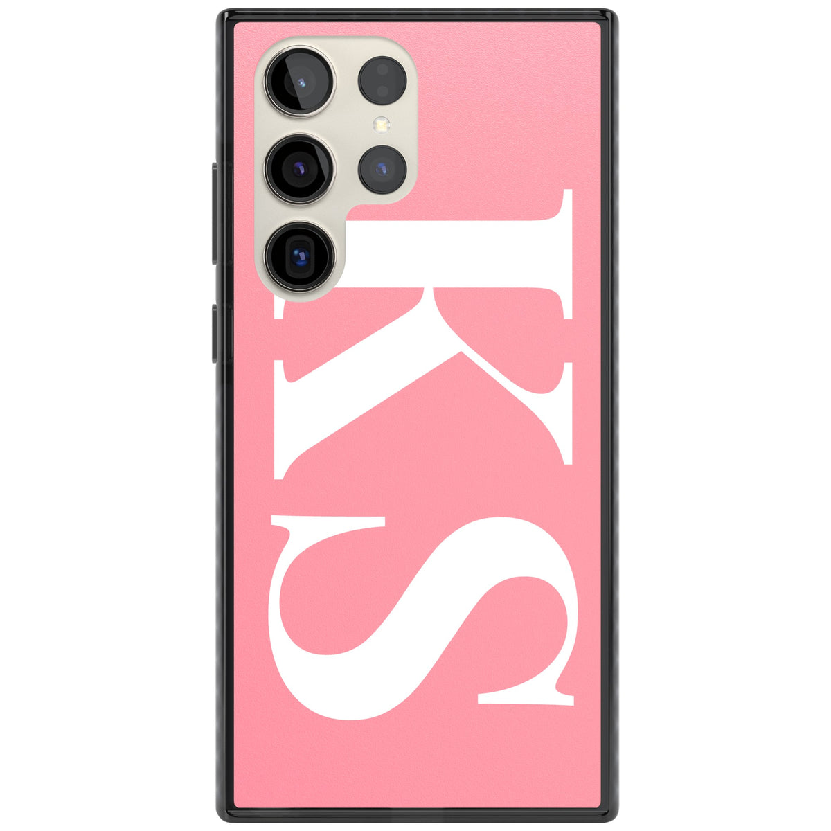 Personalised White & Pink Letters Samsung S22 Ultra / Samsung S23 Ultra / Samsung S24 Ultra Impact Black Phone Case front