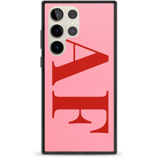 Personalised Red & Pink Letters Custom Phone Case Samsung S22 Ultra / Black Impact Case,Samsung S23 Ultra / Black Impact Case Blanc Space