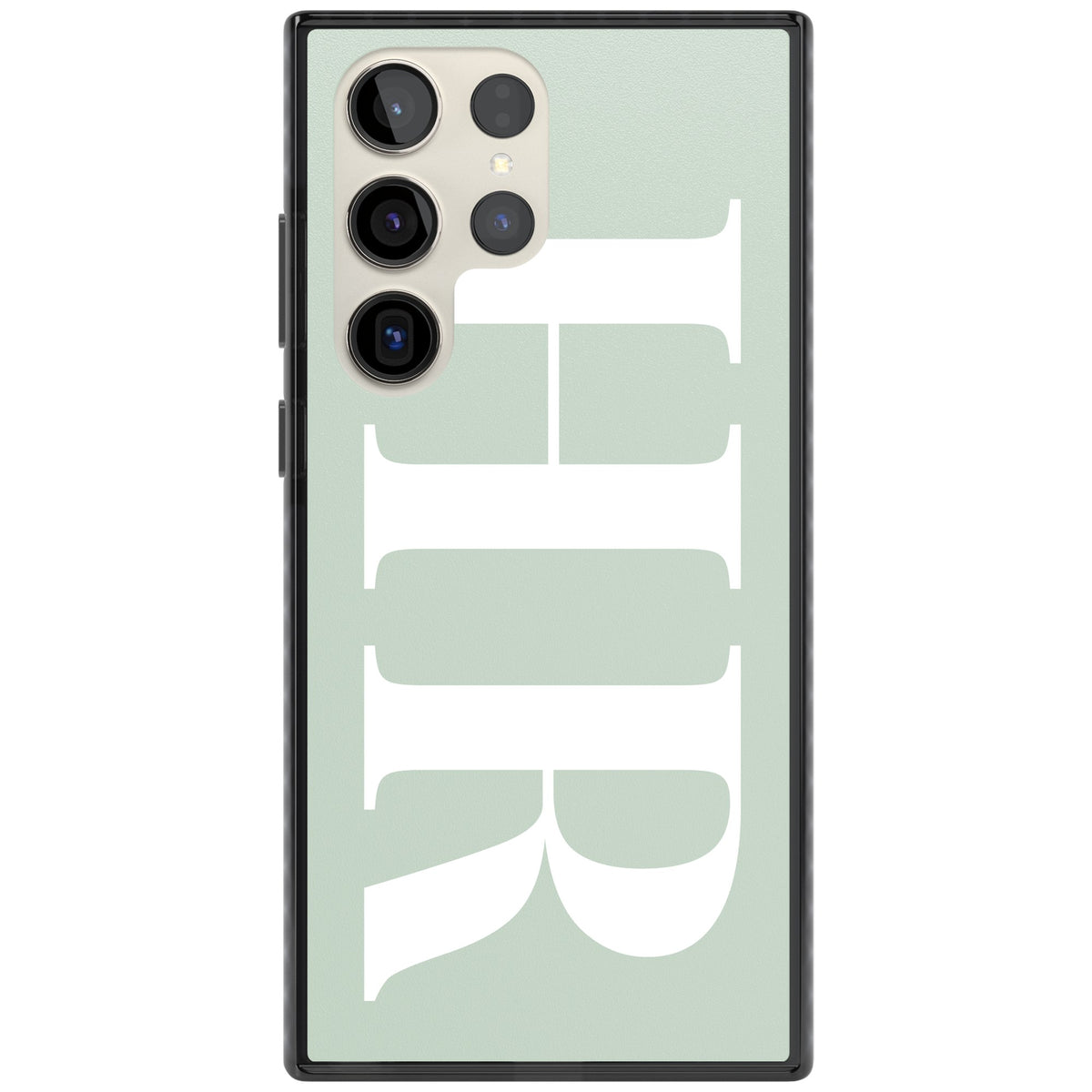 Personalised White & Seafoam Letters Samsung S22 Ultra / Samsung S23 Ultra / Samsung S24 Ultra Impact Black Phone Case front