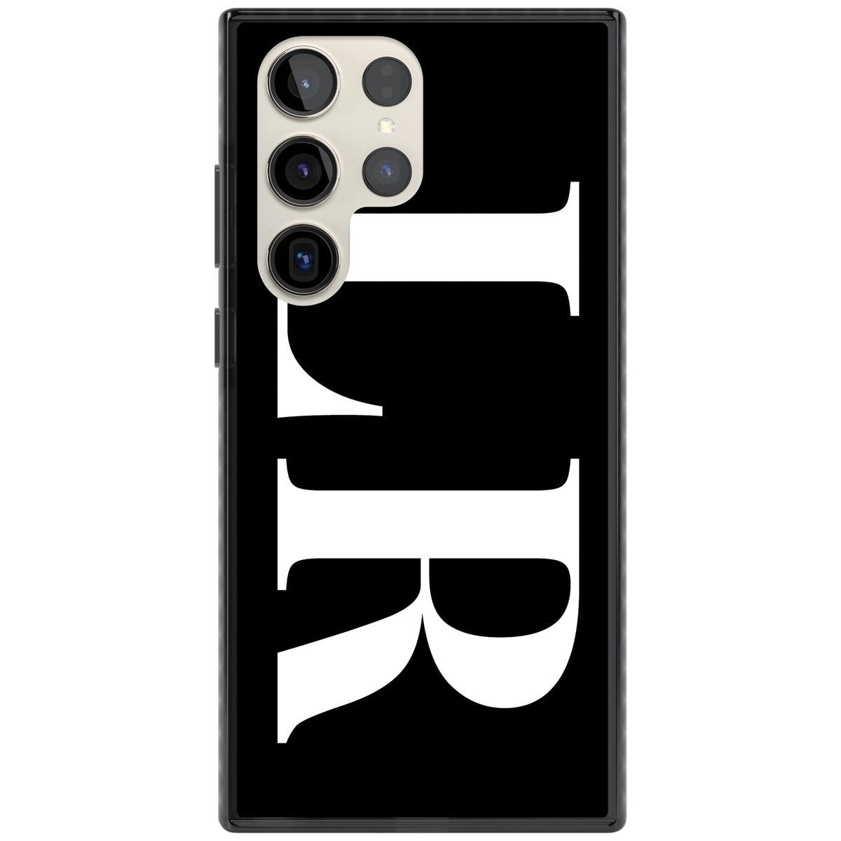 Personalised White & Black Letters Samsung S22 Ultra / Samsung S23 Ultra / Samsung S24 Ultra Impact Black Phone Case front