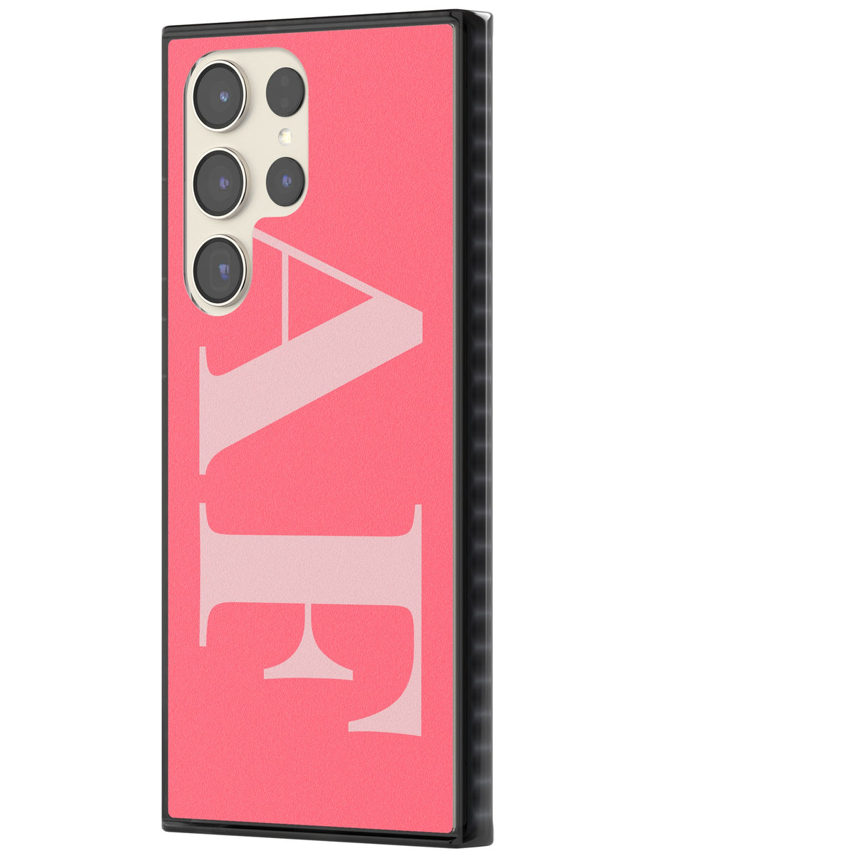 Personalised Light & Dark Pink Letters Samsung S22 Ultra / Samsung S23 Ultra / Samsung S24 Ultra Impact Black Phone Case side