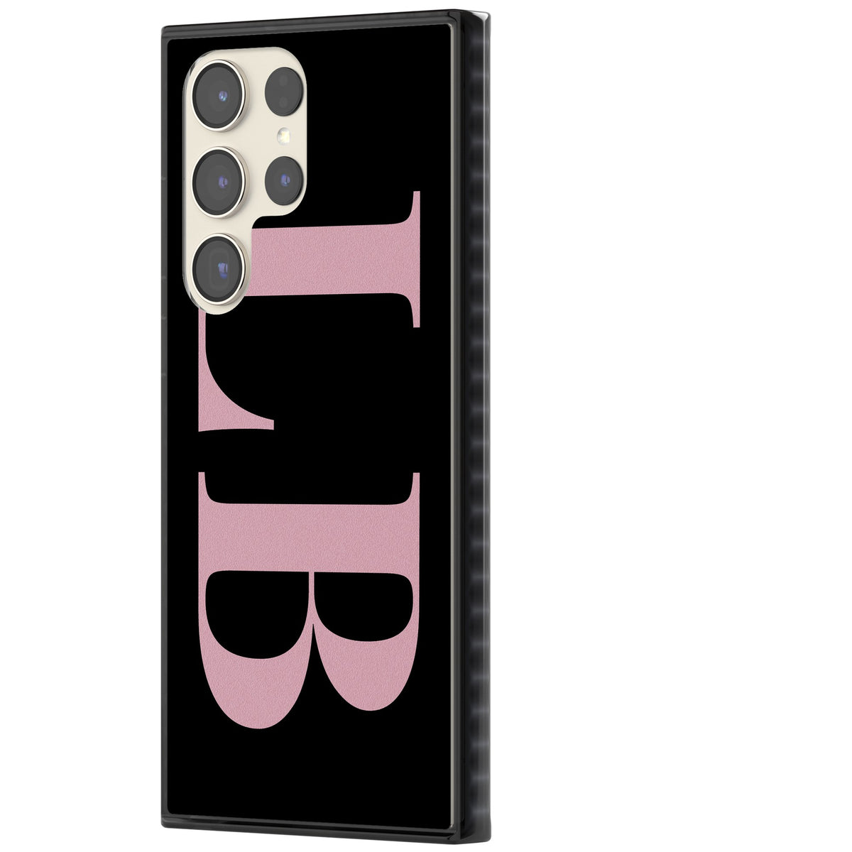 Personalised Pink & Black Letters Samsung S22 Ultra / Samsung S23 Ultra / Samsung S24 Ultra Impact Black Phone Case side