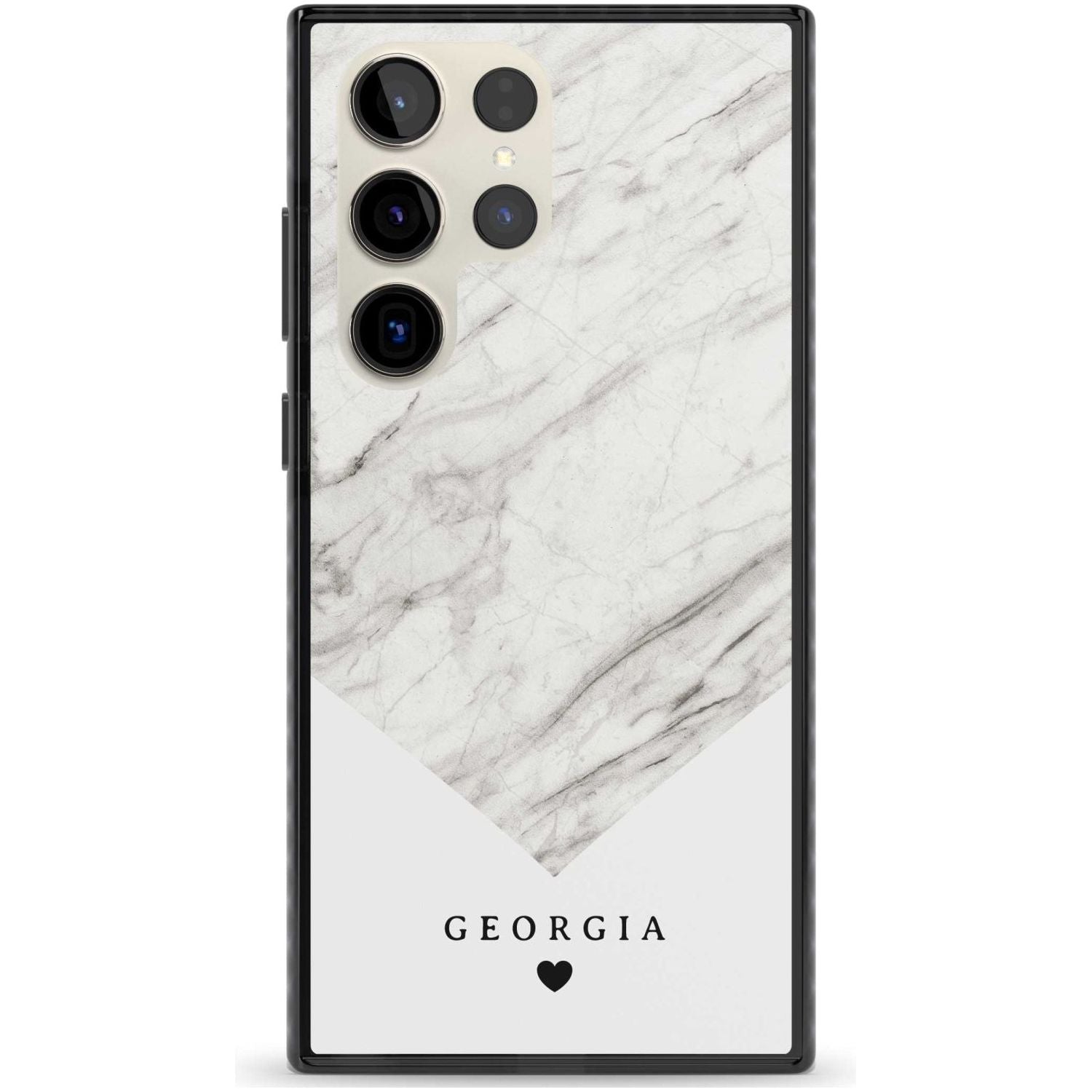 Personalised White Marble Custom Phone Case Samsung S22 Ultra / Black Impact Case,Samsung S23 Ultra / Black Impact Case Blanc Space