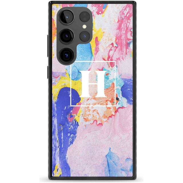 Personalised Mixed Pastels Marbled Paper Custom Phone Case Samsung S22 Ultra / Black Impact Case,Samsung S23 Ultra / Black Impact Case Blanc Space
