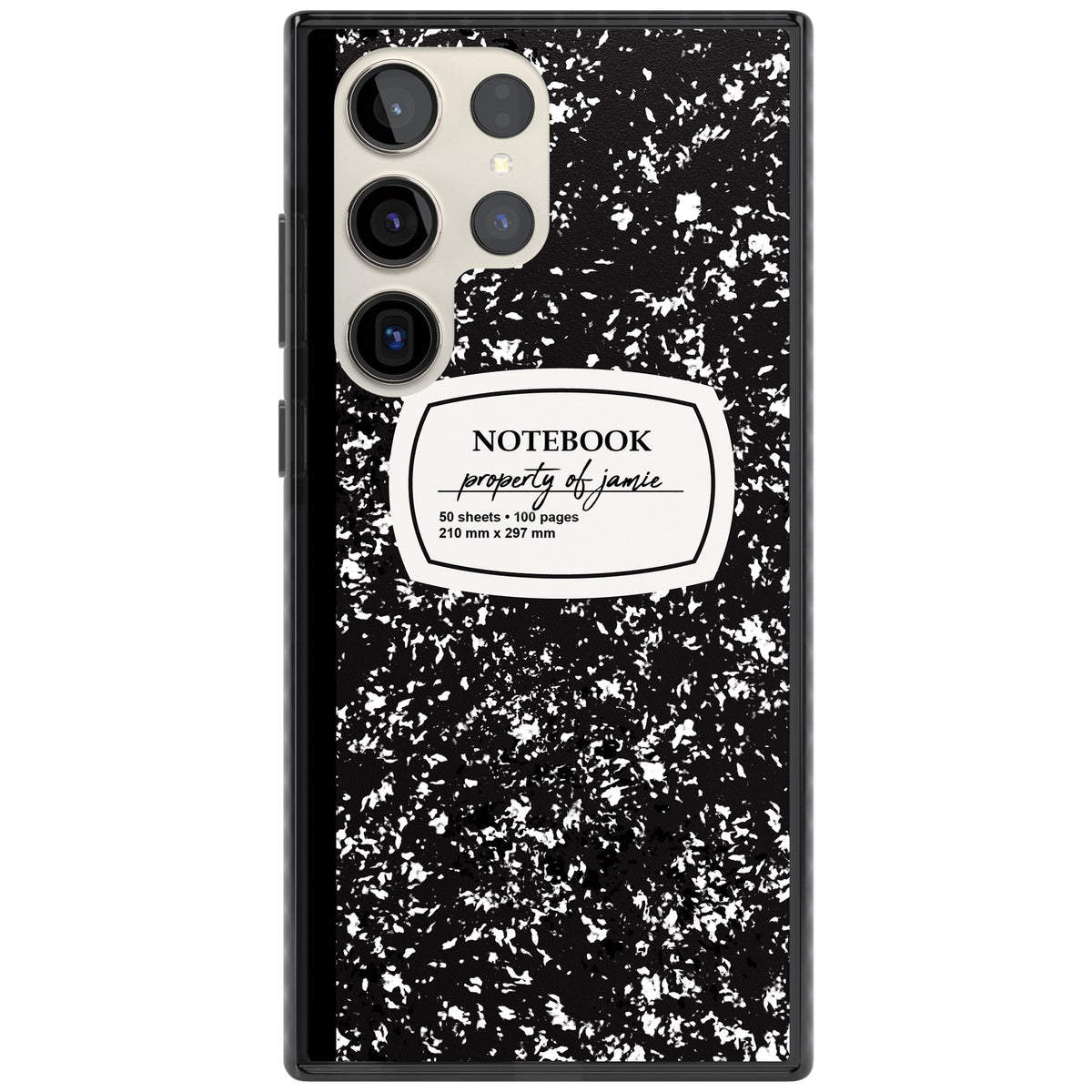 Personalised Classic Composition Samsung S22 Ultra / Samsung S23 Ultra / Samsung S24 Ultra Impact Black Phone Case front