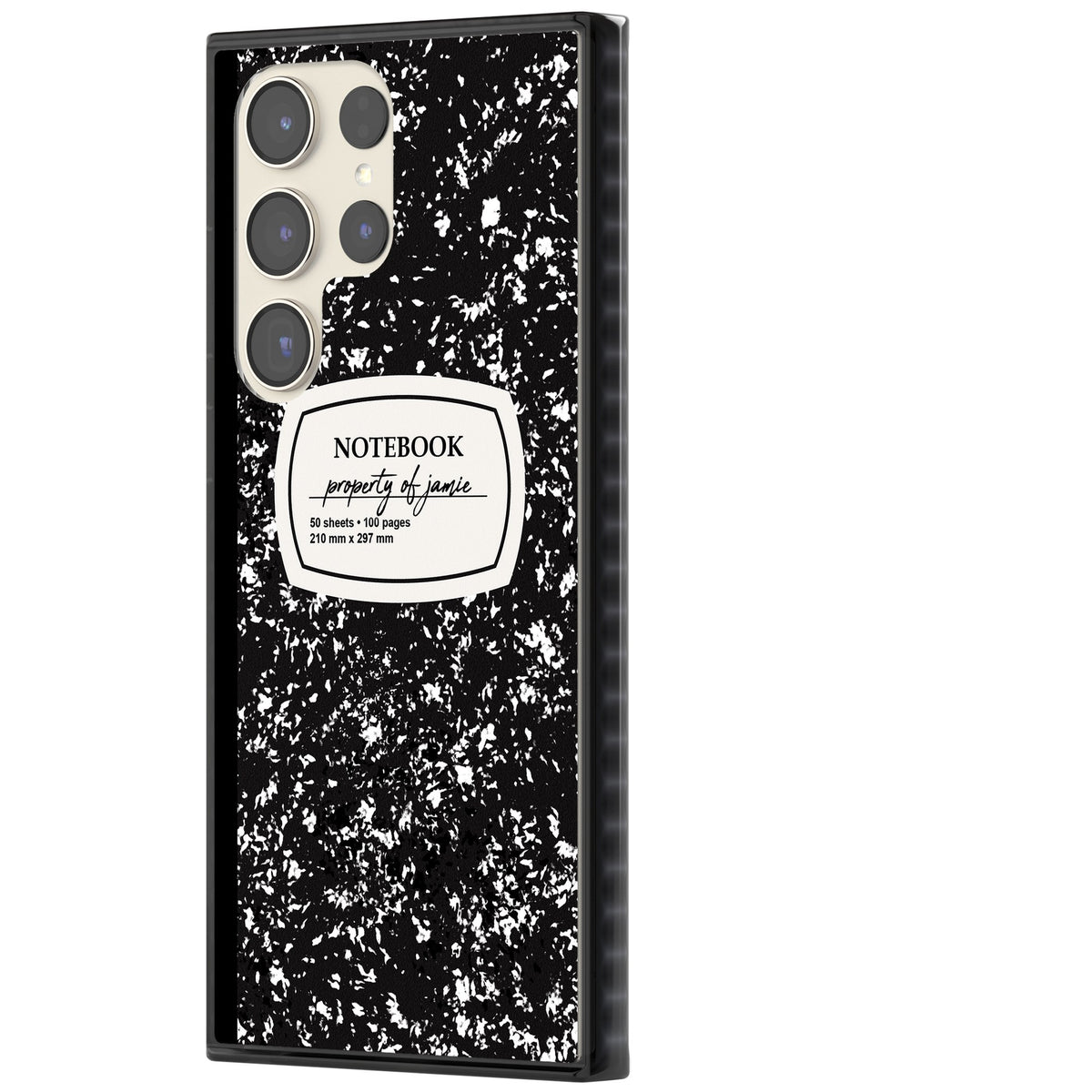 Personalised Classic Composition Samsung S22 Ultra / Samsung S23 Ultra / Samsung S24 Ultra Impact Black Phone Case side