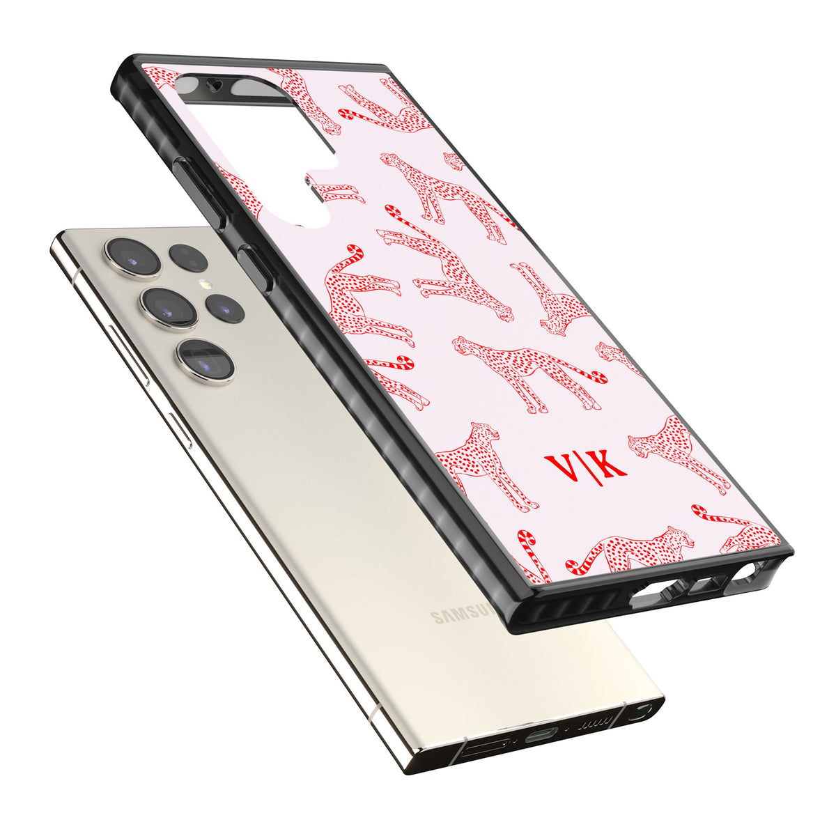 Scarlet Cheetahs Samsung S22 Ultra / Samsung S23 Ultra / Samsung S24 Ultra Impact Black Phone Case angled