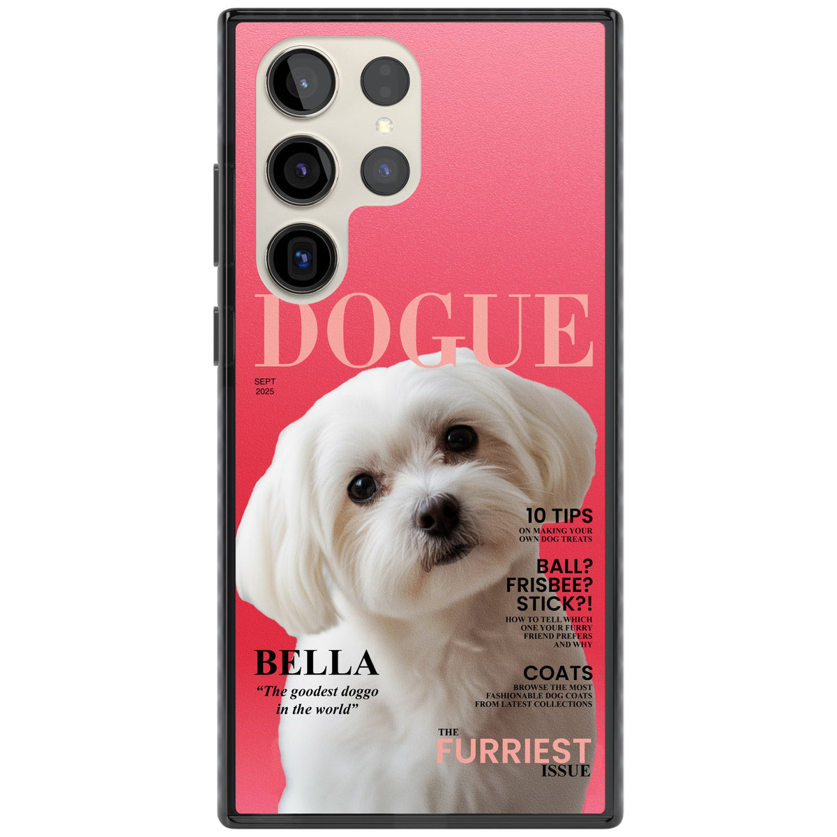 Personalised Dogue Magazine Samsung S22 Ultra / Samsung S23 Ultra / Samsung S24 Ultra Impact Black Phone Case front