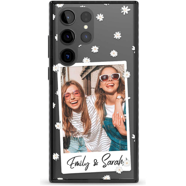 Personalised Daisy Instant Photo Custom Phone Case Samsung S22 Ultra / Black Impact Case,Samsung S23 Ultra / Black Impact Case Blanc Space