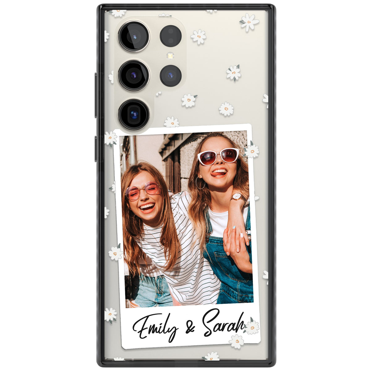 Personalised Daisy Polaroid Samsung S22 Ultra / Samsung S23 Ultra / Samsung S24 Ultra Impact Black Phone Case front
