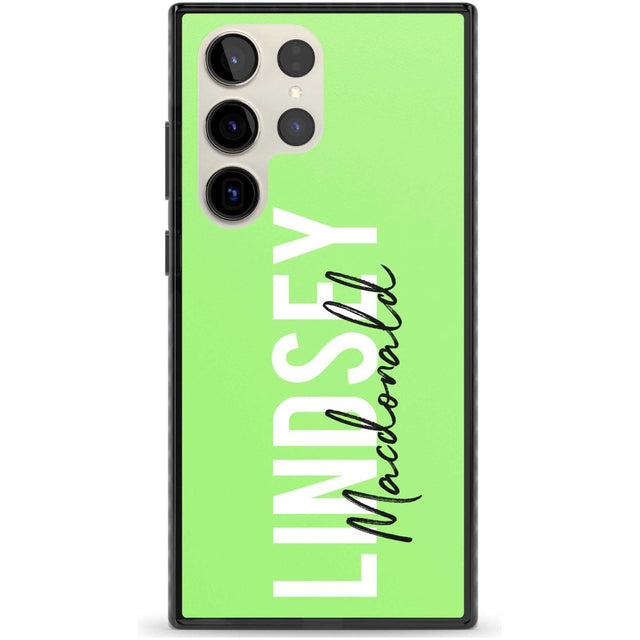 Personalised Bold Name: Lime Custom Phone Case Samsung S22 Ultra / Black Impact Case,Samsung S23 Ultra / Black Impact Case Blanc Space