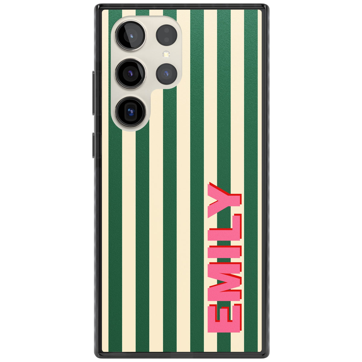 Personalised Wimbledon Stripe Samsung S22 Ultra / Samsung S23 Ultra / Samsung S24 Ultra Impact Black Phone Case front
