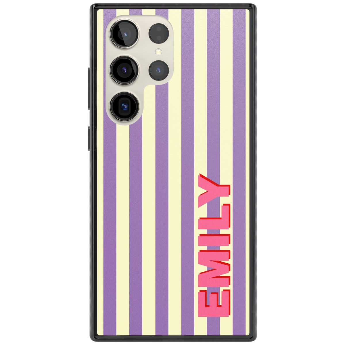 Personalised Valensole Stripe Samsung S22 Ultra / Samsung S23 Ultra / Samsung S24 Ultra Impact Black Phone Case front
