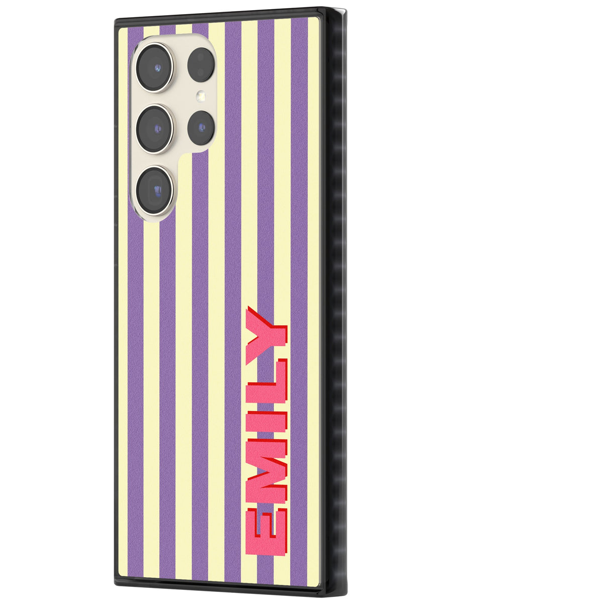Personalised Valensole Stripe Samsung S22 Ultra / Samsung S23 Ultra / Samsung S24 Ultra Impact Black Phone Case side