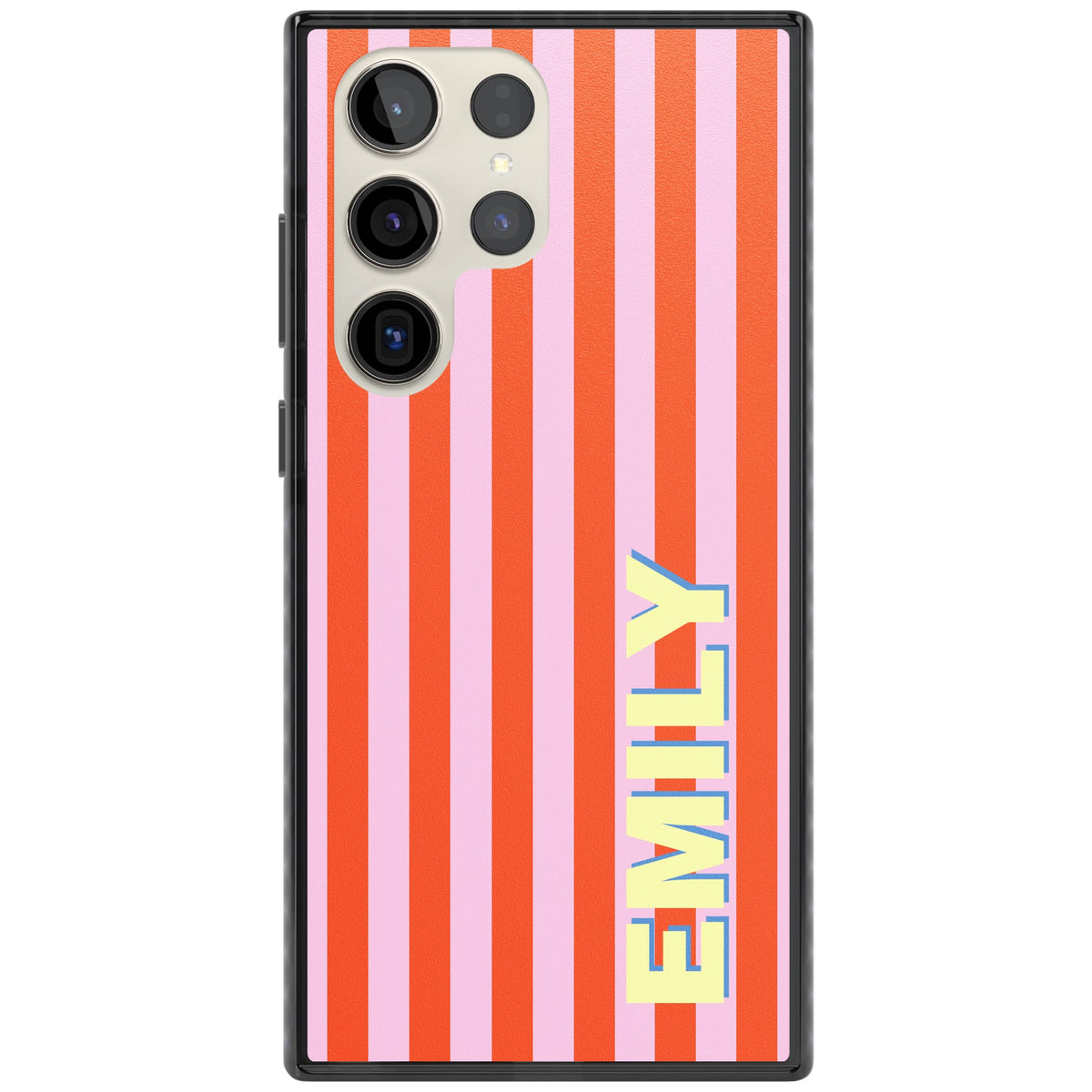 Personalised Havana Stripe Samsung S22 Ultra / Samsung S23 Ultra / Samsung S24 Ultra Impact Black Phone Case front