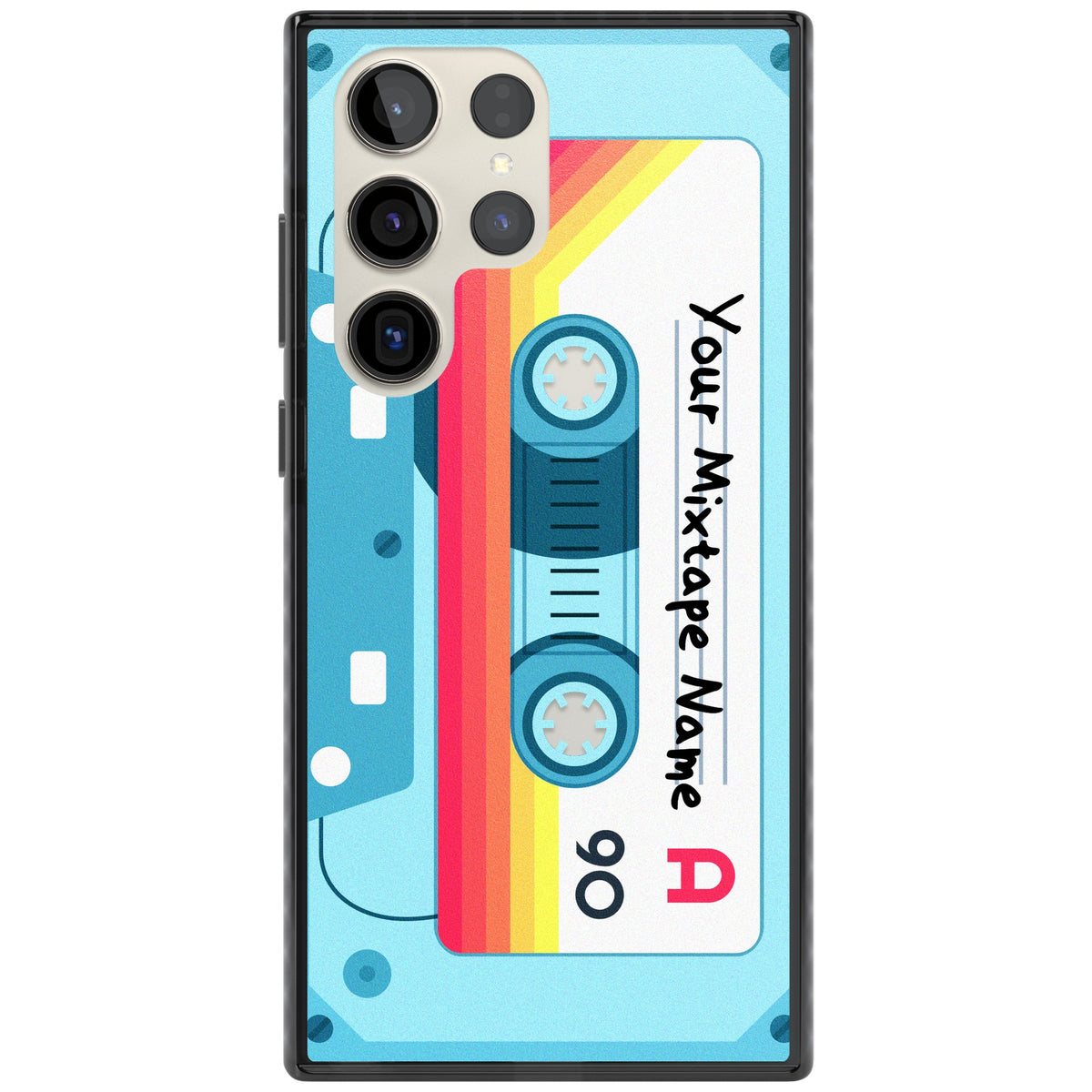Personalised Retro Mixtape Sporty Samsung S22 Ultra / Samsung S23 Ultra / Samsung S24 Ultra Impact Black Phone Case front