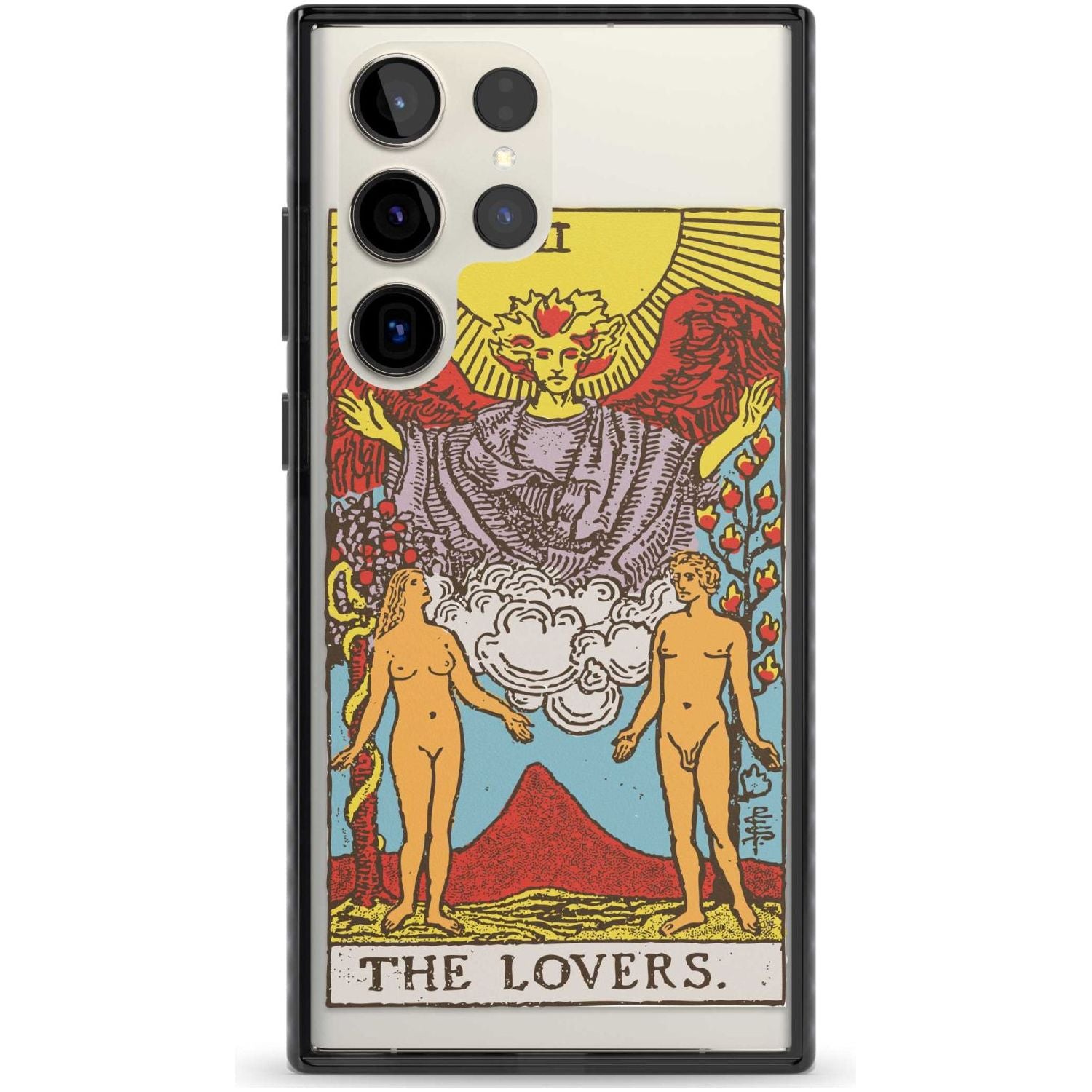 Personalised The Lovers Tarot Card - Colour Custom Phone Case Samsung S22 Ultra / Black Impact Case,Samsung S23 Ultra / Black Impact Case Blanc Space