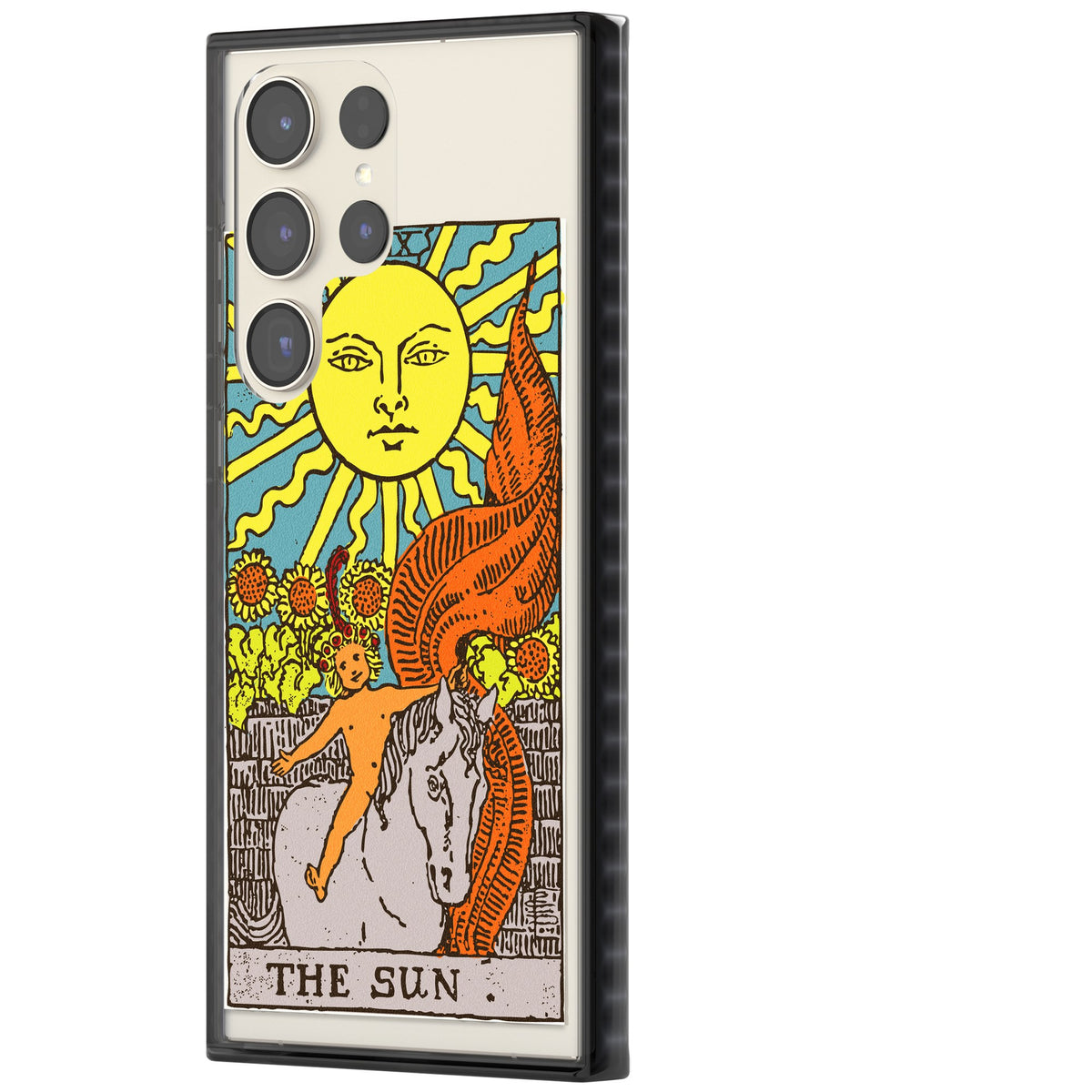 Personalised The Sun Tarot Card (Color) Samsung S22 Ultra / Samsung S23 Ultra / Samsung S24 Ultra Impact Black Phone Case side