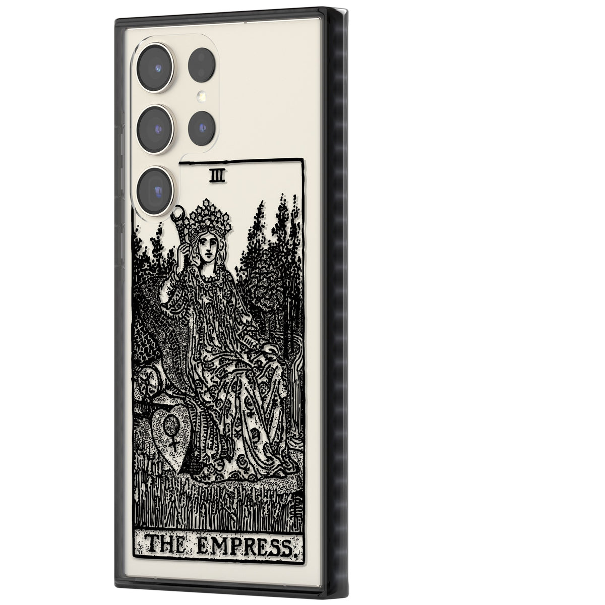 Personalised The Empress Tarot Card (Clear) Samsung S22 Ultra / Samsung S23 Ultra / Samsung S24 Ultra Impact Black Phone Case side