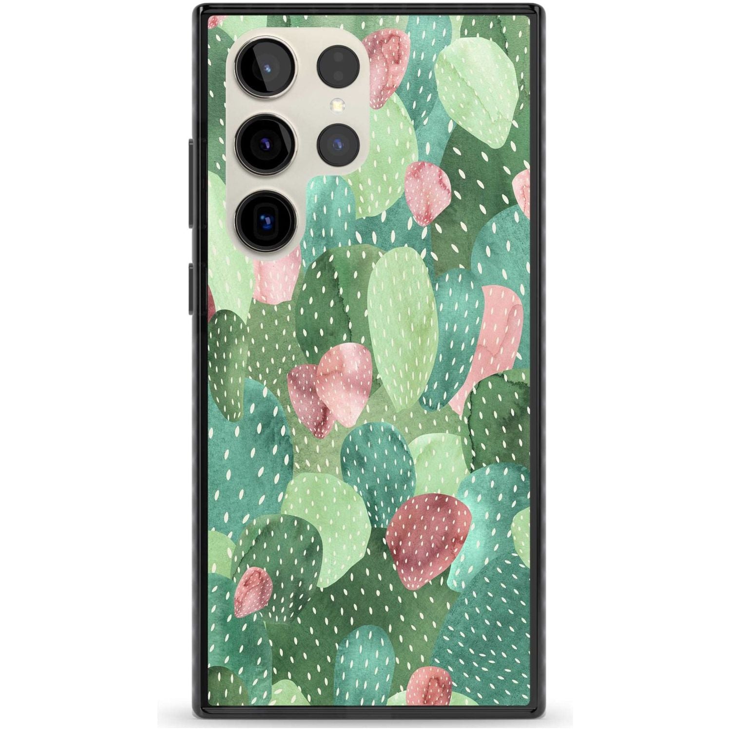Colourful Cactus Mix Design Phone Case Samsung S22 Ultra / Black Impact Case,Samsung S23 Ultra / Black Impact Case Blanc Space