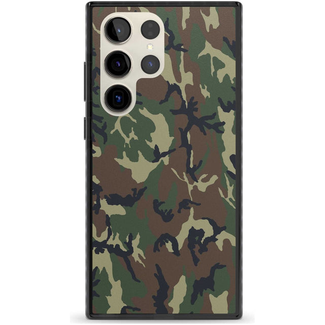 Forest Green Camo Phone Case Samsung S22 Ultra / Black Impact Case,Samsung S23 Ultra / Black Impact Case Blanc Space