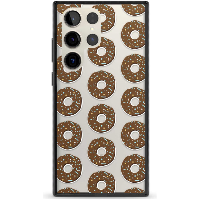 Chocolate Donut Pattern Phone Case Samsung S22 Ultra / Black Impact Case,Samsung S23 Ultra / Black Impact Case Blanc Space
