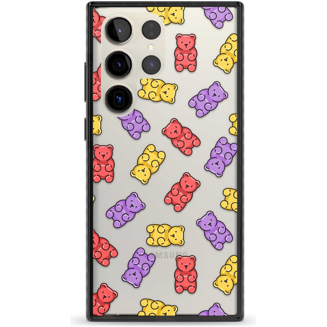 Gummy Bear Pattern Phone Case Samsung S22 Ultra / Black Impact Case,Samsung S23 Ultra / Black Impact Case Blanc Space