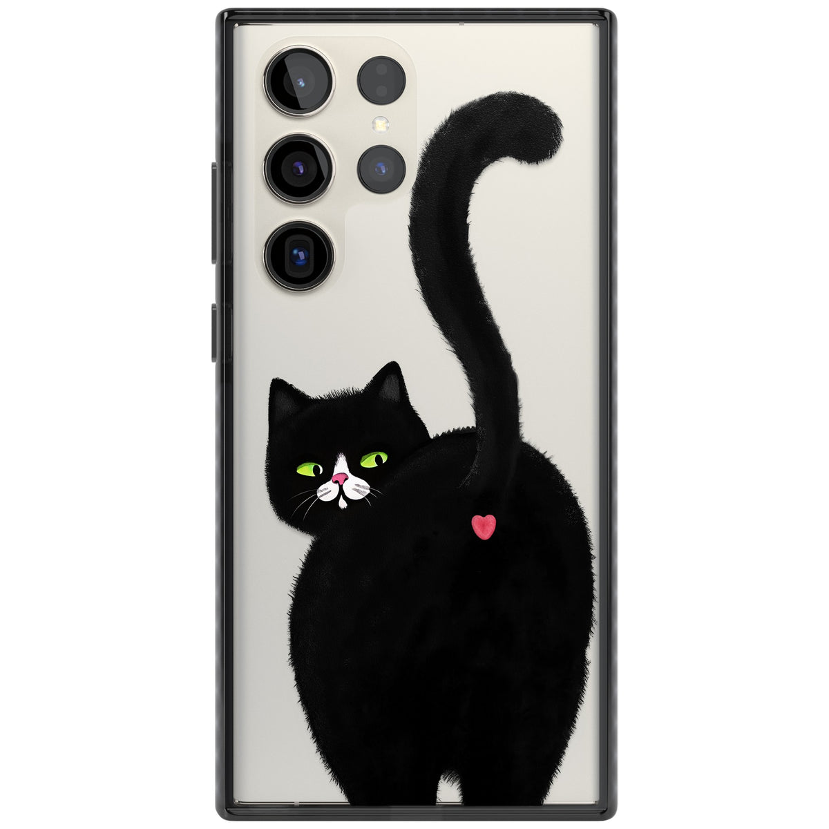 The Cat's Kiss Samsung S22 Ultra / Samsung S23 Ultra / Samsung S24 Ultra Impact Black Phone Case front