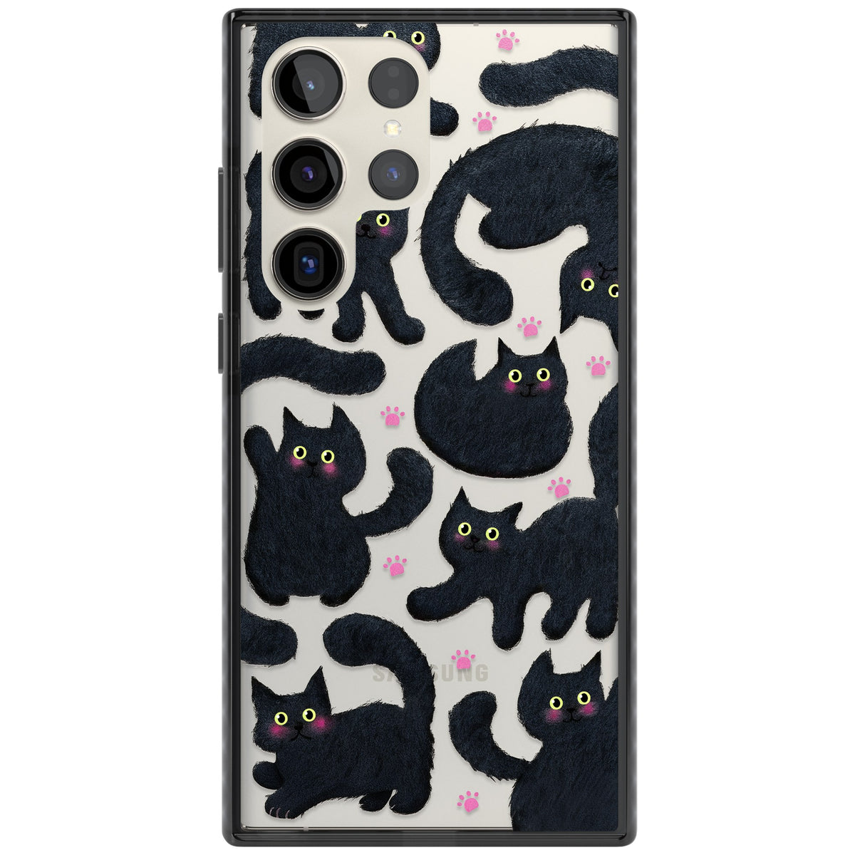 Midnight Cats Samsung S22 Ultra / Samsung S23 Ultra / Samsung S24 Ultra Impact Black Phone Case front