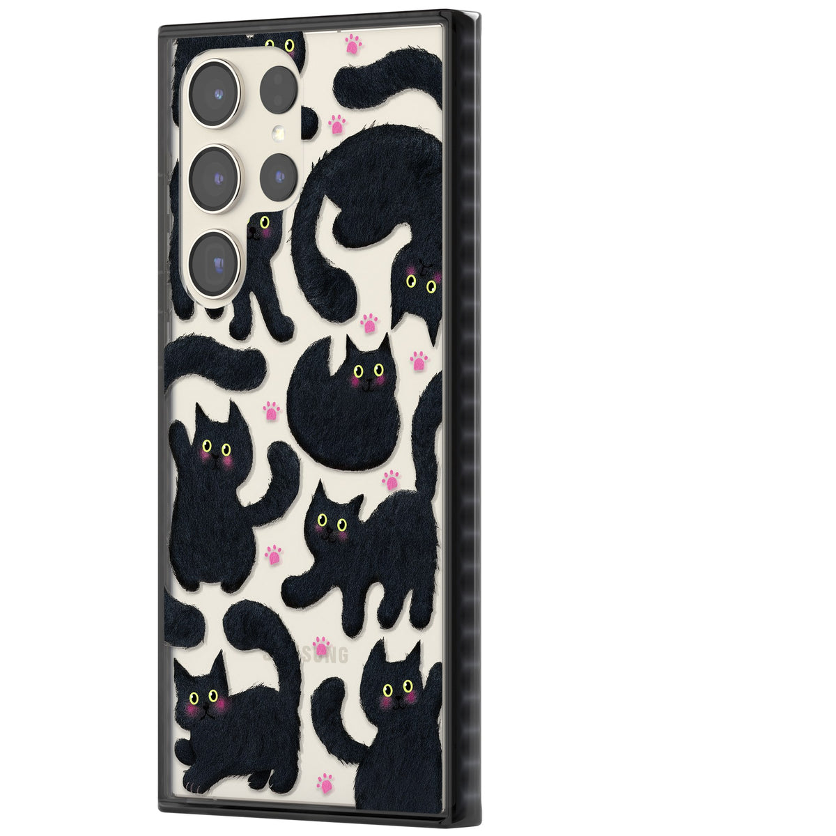 Midnight Cats Samsung S22 Ultra / Samsung S23 Ultra / Samsung S24 Ultra Impact Black Phone Case side